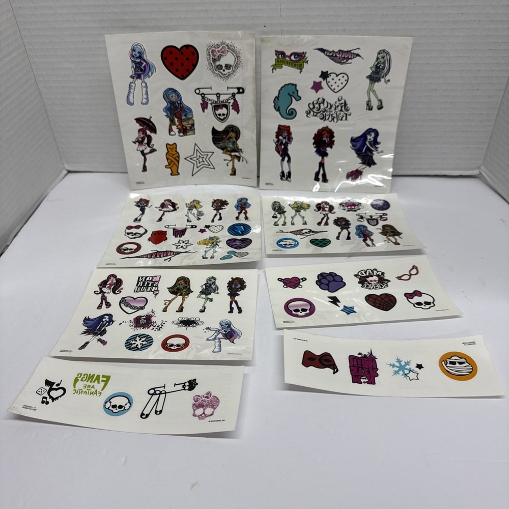 2013 Monster High Temporary Tattoos Lot